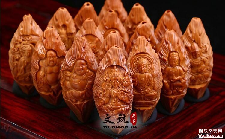 橄榄核雕刻万佛朝宗长串弥勒观音项链挂脖-5