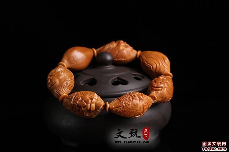 天然高油性橄榄雕孙悟空佛珠手串橄榄胡苏南工名家橄榄核念珠手链-4