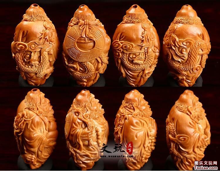 橄榄核雕刻盘龙立体达摩八式手串 南工宋水官款 橄榄胡手链男-4