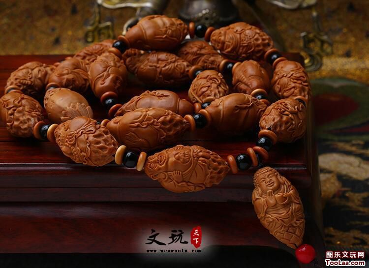 橄榄核雕刻整身十八罗汉长串洪心款 橄榄胡手串手链男-2